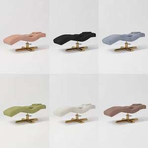 Cama de masaje facial plegable de oro blanco moderno muebles de salón de belleza con base de acero inoxidable para hoteles y almacenes - Product Image 6