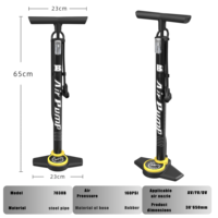 Pompe à pied portable BAIMEI en acier pour vélo, gonfleur haute pression 130-160 PSI, durable, étanche, écologique pour VTT et vélo de route