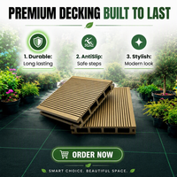 Prix EXW SINKO - Revêtement de terrasse en WPC moderne antidérapant à trous carrés, durable, composite bois-plastique, pour extérieur, jardin et piscine