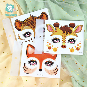Tatouages temporaires scintillants Licorne Tigre DIY pour enfants, autocollants de tatouage temporaire à paillettes pour le visage pour filles et garçons, idéal pour les fêtes d'anniversaire - Product Image 2