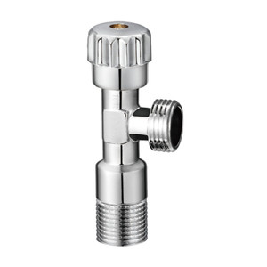 Conector angular de latón de 90 grados de 2 vías para inodoro de baño, agua fría y caliente, accionamiento manual - Product Image 1