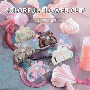 8cm Colorful <b>Sweet</b> Rhinestone <b>Flower</b> Cellulose Acetate Smart Casual Claw Hair Clips Daily Use Wedding Hair Decoration - Product Image 2