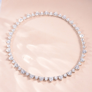 Collar de Plata Pura con Piedra de Silicona en Forma de Corazón, Joyería de Lujo 8*8 - Product Image 3