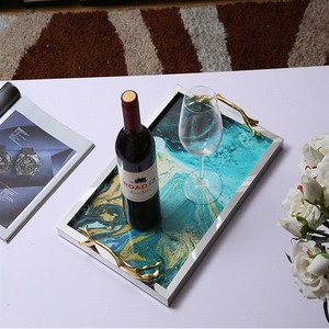 Logo Creative outils ménagers Table Repas Collation Plateau Plaque avec Poignée Décor À La Maison en acier Inoxydable Bac De Stockage De Bureau - Product Image 4