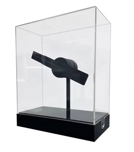 Ventilateur de bureau LED 3D de 20 cm, petit écran holographique, affichage publicitaire, logo lumineux, lampe holographique rechargeable, extérieur - Product Image 1