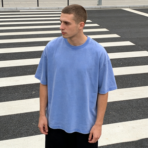 ผู้ผลิตเสื้อยืดคอตตอน 100% น้ำหนัก 260 กรัม ทรงปกติ สตรีทแวร์ เสื้อยืดเปล่าสำหรับผู้ชาย รับสั่งทำ - Product Image 1
