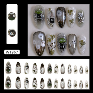 Alta calidad 3D Cat Eye Forest Elf Press-on <span class=keywords><strong>Uñas</strong></span> artificiales extraíbles Sweet Cool Venta al por mayor para <span class=keywords><strong>niñas</strong></span> - Product Image 2