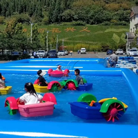 Pédale flottante eau piscine pédalo pour enfants personnalisé extérieur Commercial vélo canoë eau vélo avec auvent