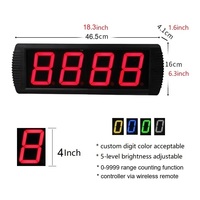 YIZHI GI4D-4R Horloge de compte à rebours programmable 9999 Max avec télécommande, grand écran LED de 4 pouces, compteur numérique
