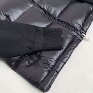 1 1 Haute Qualité Hommes et Femmes Automne Hiver Sans Chapeau Col Montant Veste Chaude Nouveau Tricot Épais Patchwork Manteau Décontracté - Product Image 6