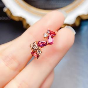 Compromisso Anel Garnet 925 Prata Natural Red Gemstone <span class=keywords><strong>Promise</strong></span> Jóias para Mulheres Atacado - Product Image 2