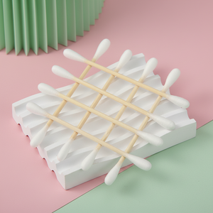Bastoncini di Cotone Organici a Doppia Punta Grandi e Multifunzionali con Bastoncino in Bambù per Pulizia, Personalizzabili all'Ingrosso - Product Image 6