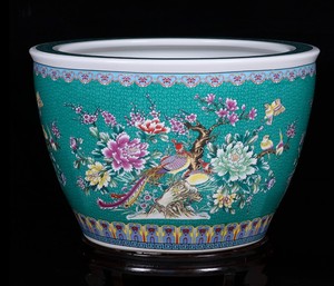 Tête de fleur verte peinte à la main de luxe, décoration de la maison, <span class=keywords><strong>pot</strong></span> de jardinière en céramique, bonsaï artificiel avec <span class=keywords><strong>pot</strong></span> - Product Image 3