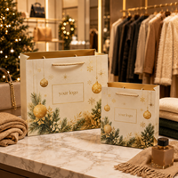 Sacs cadeaux réutilisables en papier cartonné sur le thème de Noël, avec logo personnalisé, pour cadeaux