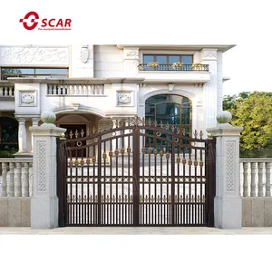 Puertas de aluminio de estilo europeo, portón eléctrico de aluminio para patio, Villa, jardín, a la venta