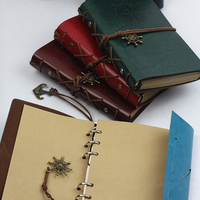 Journal de voyage en relief Vintage Premium Cahier à spirale Premium Classeur classique Papier vierge Feuilles mobiles Cuir rechargeable