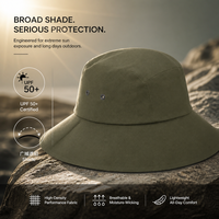 Chapeau Bob Noir Professionnel d'Extérieur Imperméable Respirant Anti-UV Protection Solaire Chapeau de Pêcheur Vente en Gros Équipement Coupe-Vent