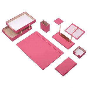 Ensemble d'organisateurs de bureau en cuir de luxe 10 pièces avec double plateau à documents - Product Image 4