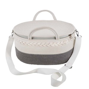 Offre Spéciale bandoulière bébé organisateur sac pépinière panier de rangement personnalisé couche coton corde couche <span class=keywords><strong>Caddy</strong></span> avec couvercle - Product Image 3