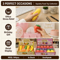 Southpeak Speelgoed Eten Squishy 7 Serie Langzaam Stijgende Fidget Toy Knijp Speelgoed Stress Verlichting Display Box Squishy Fabriek OEM Groothandel
