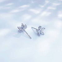 Boucles d'oreilles clous en platine Pt950, diamant de laboratoire taille marquise étoile à cinq branches polyvalente, boucles d'oreilles en diamant de laboratoire, boucles d'oreilles fines