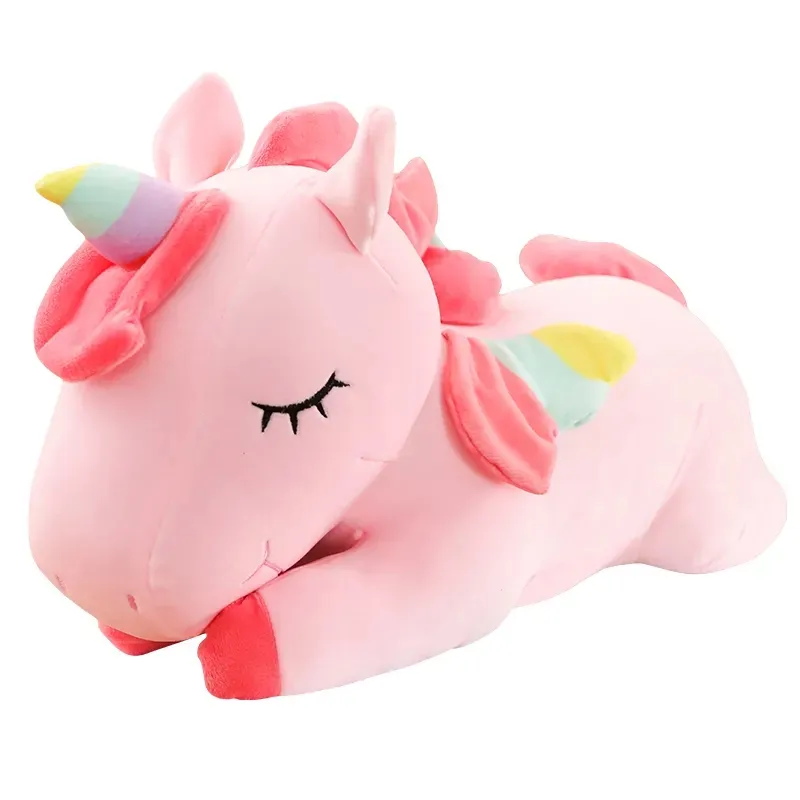 RTS 2024 boneka bantal Unicorn 30cm, mainan boneka hewan lembut bayi pelangi Unicorn lucu