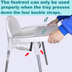 Höhen verstellbare Hochstuhl Fuß stütze Nylon kissen Hochstuhl Fuß stütze mit PP Board Hochstuhl Fuß stütze mit abgerundeten Ecken - Product Image 2