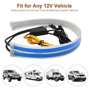 Bande <span class=keywords><strong>LED</strong></span> DRL pour voiture, 16 <span class=keywords><strong>LED</strong></span>, effet de <span class=keywords><strong>d</strong></span>éfilement <span class=keywords><strong>d</strong></span>'<span class=keywords><strong>eau</strong></span>, <span class=keywords><strong>goutte</strong></span> de cristal, RGB arc-en-ciel, feux de jour, étanche, pour <span class=keywords><strong>clignotant</strong></span> - Product Image 2