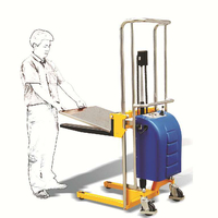Plateforme élévatrice hydraulique électrique, mini gerbeur électrique avec fourche fixe et réglable