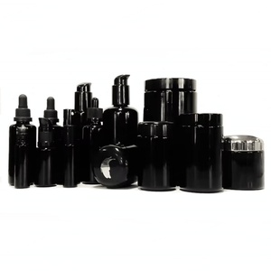 Impresión de Logotipo Personalizado, Estampado en Caliente, Botella de Vidrio Violeta Oscuro para Gotas para Ojos y Cremas Cosméticas de 15 ml a 120 ml con Tapa de Bomba - Product Image 1