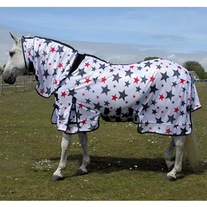 ผ้าห่มม้าสำหรับฤดูร้อนน้ำหนักเบา พร้อมผ้าฟลีซเนื้อนุ่ม โพลีคอตตอน ออกซ์ฟอร์ด ตาข่าย PVC ลายตาราง ผลิตจากโรงงาน - Product Image 6