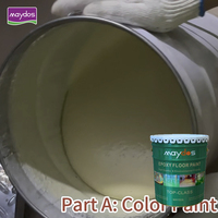 Peinture époxy pour sols à double composant Maydos effet marbre, sable coloré, application au rouleau, anti-poussière pour usage industriel