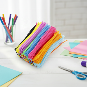 Décorations de luxe créatives, nettoyeurs de tuyaux en chenille colorés, bâtonnets torsadés tendance, 30 cm, marque SYS, éducatifs pour enfants, bricolage - Product Image 2