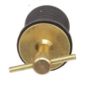 Marine Type Drain Plug Brass T Handle Snap Neoprene Seal Rubber Plugs Fits Tube 1-1/4 Inch Ship <b>Yacht</b> Boat Hardware Brass Drain - Product Image 6