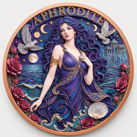 Ensemble de breloques en relief personnalisées en fer plaqué cuivre, motif déesse grecque Aphrodite, cinq designs, pour les amateurs de mythologie