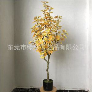 Venta al por mayor <span class=keywords><strong>Ginkgo</strong></span> <span class=keywords><strong>Bonsai</strong></span> árbol artificial interior/exterior decoración de plantas verdes con PU y materiales plásticos - Product Image 3