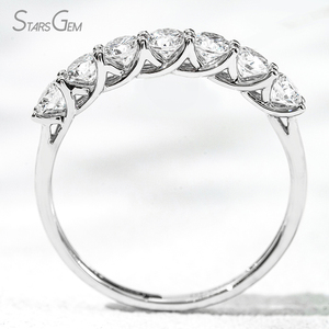 Starsgem Diamante Band Fine Jewelry Man Made Diamant Wedding ring Seven-princess 10K gold Lab Grown Diamond Band Rings - Product Image 3