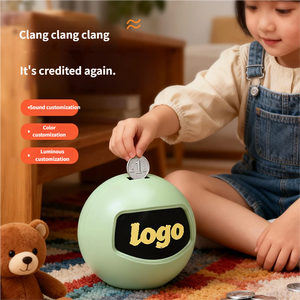 Tirelire interactive personnalisable avec LED RGB et fonction vocale, mode de <span class=keywords><strong>d</strong></span>éclenchement par bouton-poussoir, jouet en plastique amusant pour enfants - Product Image 1