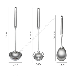 Ensemble d'ustensiles de cuisine en acier inoxydable 304 SYH1369 en gros, comprenant spatule, louchette, écumoire et passoire - Product Image 5