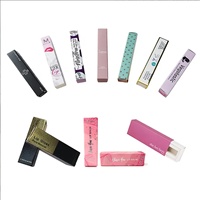 Boîtes en papier durables avec logo personnalisé imprimé, tubes transparents pour gloss à lèvres avec dorure à chaud pour vernis à ongles, huile, shampoing et autres cosmétiques