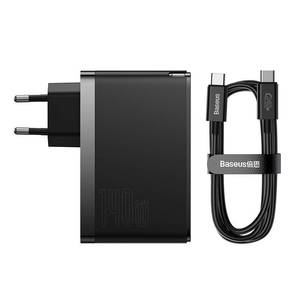 Cargador Rápido Original Baseus GaN5 Pro 2C+U 140W, Cargador Móvil <span class=keywords><strong>de</strong></span> Viaje con Cable <span class=keywords><strong>de</strong></span> Carga Rápida <span class=keywords><strong>de</strong></span> 1M, Enchufe Europeo - Product Image 2