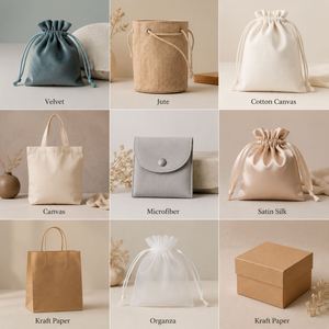 Pochette d'emballage pour bijoux en velours personnalisée avec cordon de serrage, pour bagues et clous, imprimée à l'écran, sac cosmétique recyclable - Product Image 6