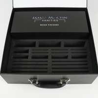 Crown Win Luxury Black Box Imprimante portable, Coffret cadeau en forme de valise pour mousse de parfum, avec fermeture magnétique, biodégradable, avec éponge de gaufrage et papier rigide