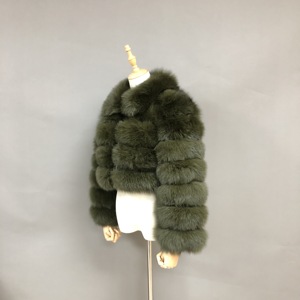 Ventes en gros d'usine, manteaux en fourrure véritable, manteaux en fourrure d'hiver chauds pour femmes, 100% fourrure de renard, veste courte avec fermeture éclair - Product Image 3