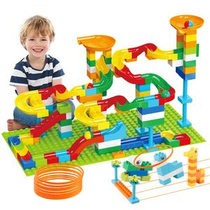 Bloques de construcción <span class=keywords><strong>Marble</strong></span> <span class=keywords><strong>Run</strong></span> para niños pequeños, actualización clásica de ladrillos grandes, juegos de anillos de lanzamiento compatibles con cumpleaños de Navidad - Product Image 1