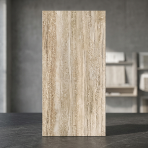 กระเบื้องปูพื้นพอร์ซเลนขัดเงาสีเบจ Voyega Travertine ขนาด 800x1600 มม. ขายส่ง - Product Image 3