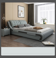 Lits rembourrés, fabricants de lits confortables, cadres de lit modernes en bois massif, taille King et Double, ensemble de meubles de chambre à coucher