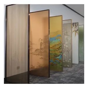 China Manufacturer Custom Fabrication Room Divider Screens Decorative Art Glass Dividers for Villa