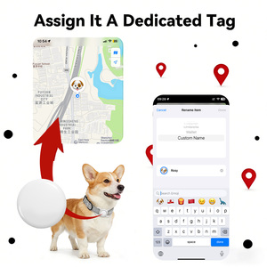 Localizador Inteligente Dual AirTag para Llaves, Compatible con <span class=keywords><strong>Apple</strong></span> Find My y Google Find Hub, Sin Cuota Mensual, Rastreo Mundial, con Collar y Funda de Silicona - Product Image 3