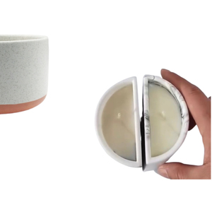 new Luxury Black Candle Jars Semi Circle Candle Vessel Ceramics Para Velas candle jar